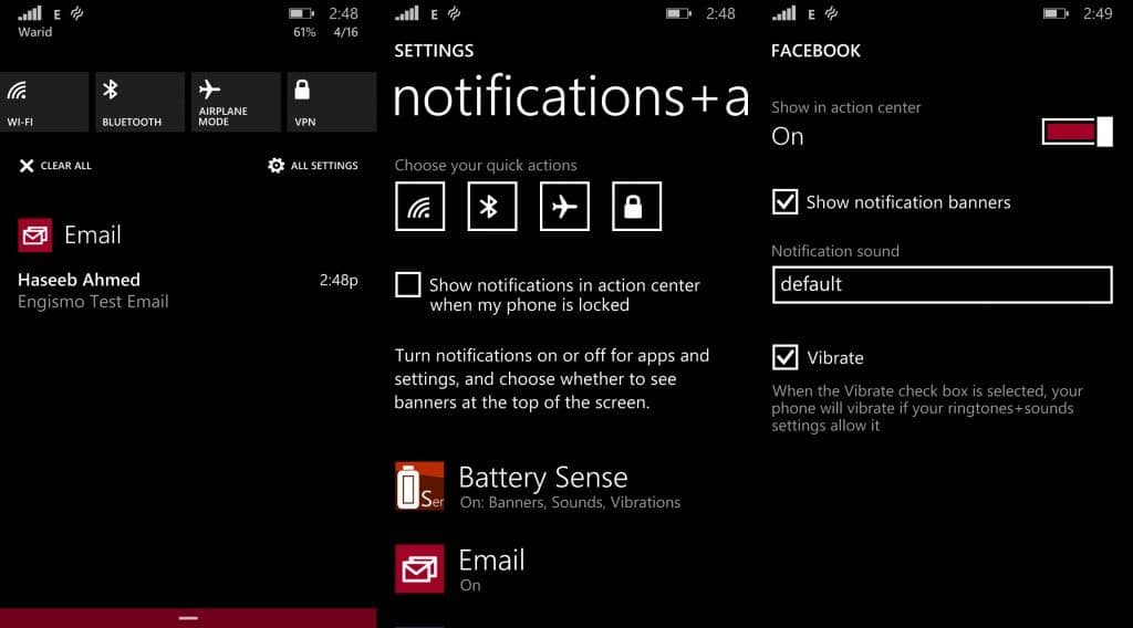 Windows Phone Notification Center